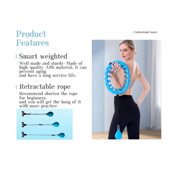 Smart Weighted Fit Hoop for Adults Weight Loss, 24 Detachable Knots (Pink) - Picture 7 of 11